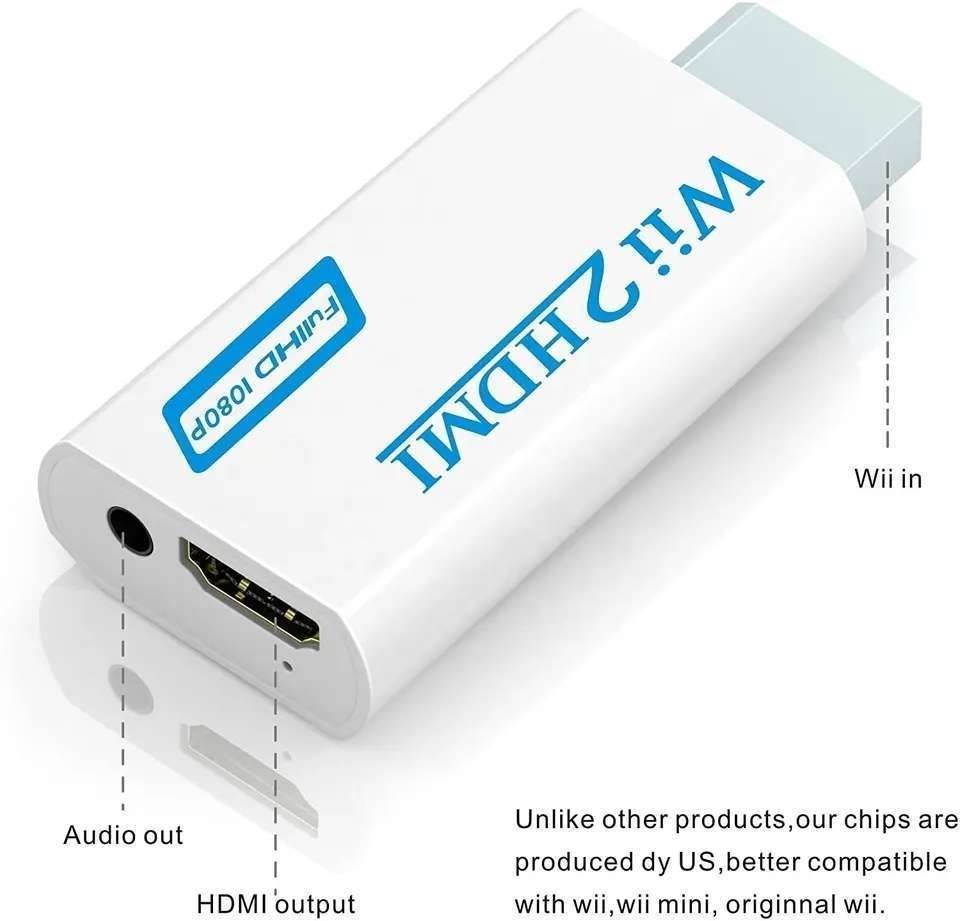 Wii to HDMI Adapter White, Compatible with Nintendo Wii Full HD 1080p
