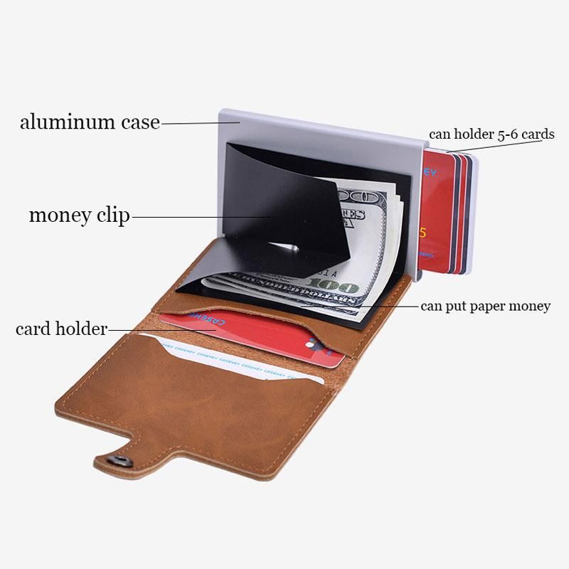 RFID NFC Card Holder Wallet, 5 Cards, Black