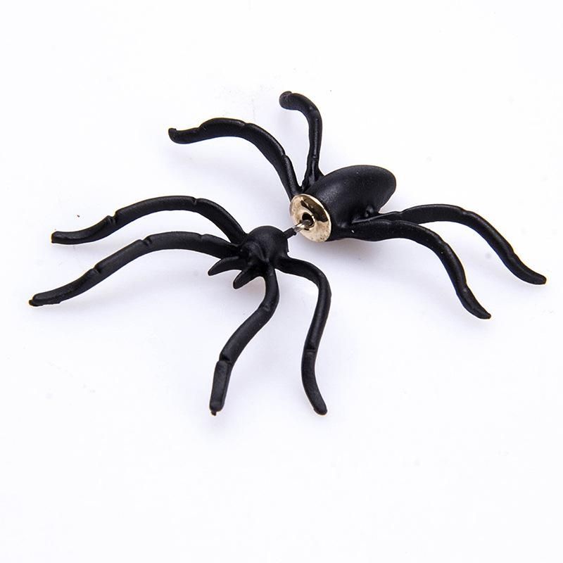Black Spider Halloween Earrings, 2 Pieces
