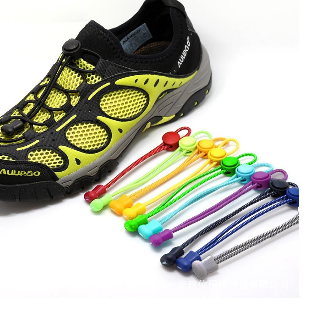 2 Shoes with Elastic Laces Including Drawstring, Solid Brown