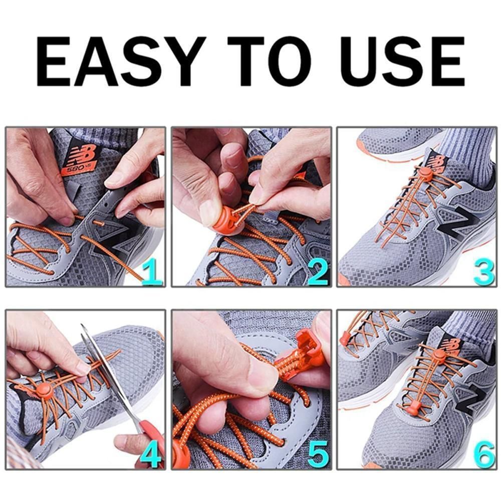 2 Shoes with Elastic Laces Including Drawstring, Solid Brown