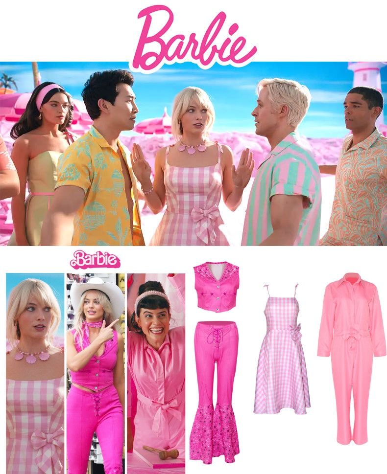 Barbie Jumpsuit Costume Light Pink, Size S for Halloween Cosplay
