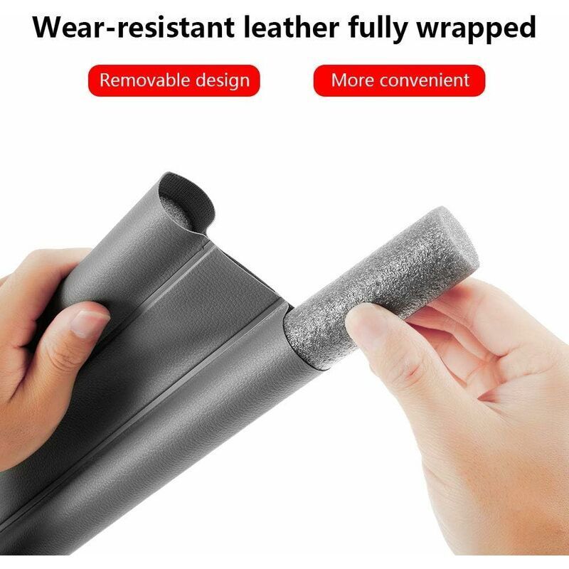 1 Pack Double Insulated Door Draft Stopper Grey Noise and Cold Protection