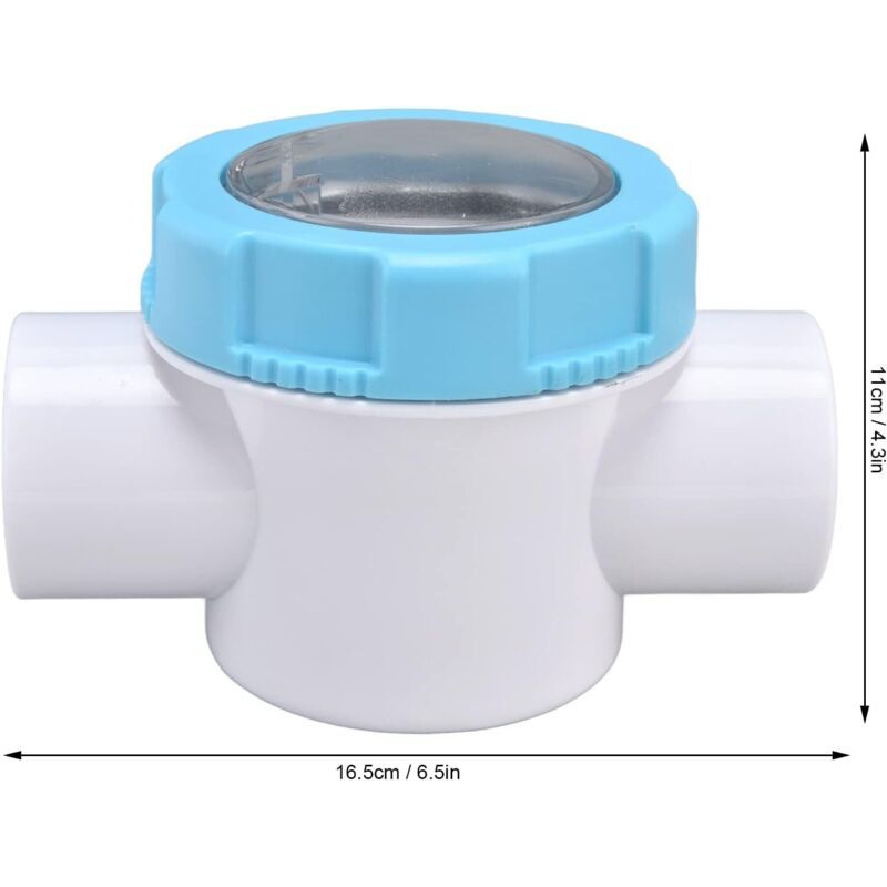 Swimming Pool Check Valve G1.5 PVC Safety Valve with Sight Lens for Spa Filter, 50mm
