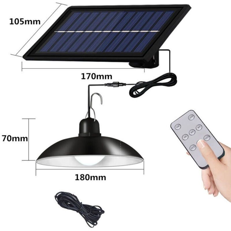 Solar Chandelier 30 LED Retro Bulb Light with Remote Control 3 Brightness Levels White Light IP65