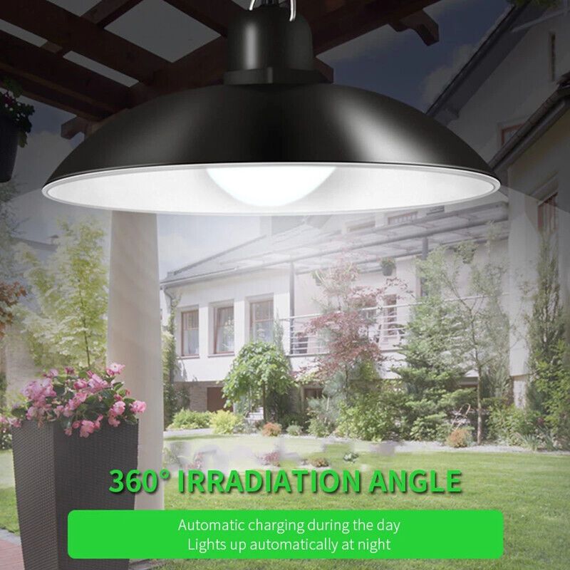 Solar Chandelier 30 LED Retro Bulb Light with Remote Control 3 Brightness Levels White Light IP65