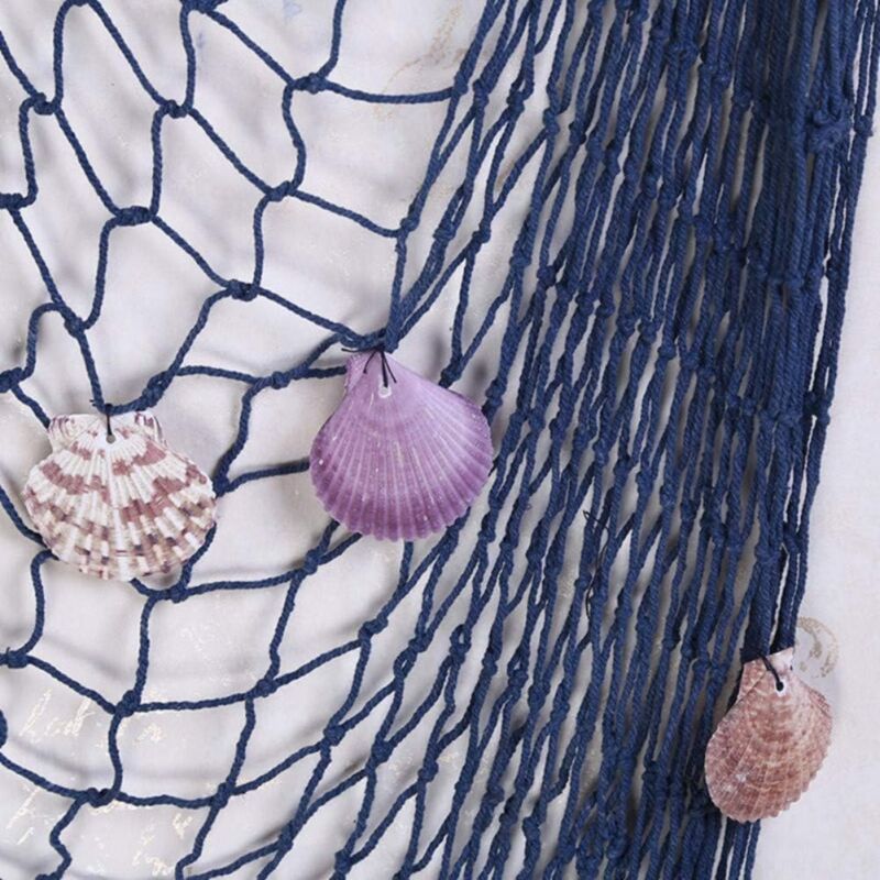 Decorative Fishing Net with Shells Nautical Beach Wall and Door Decor