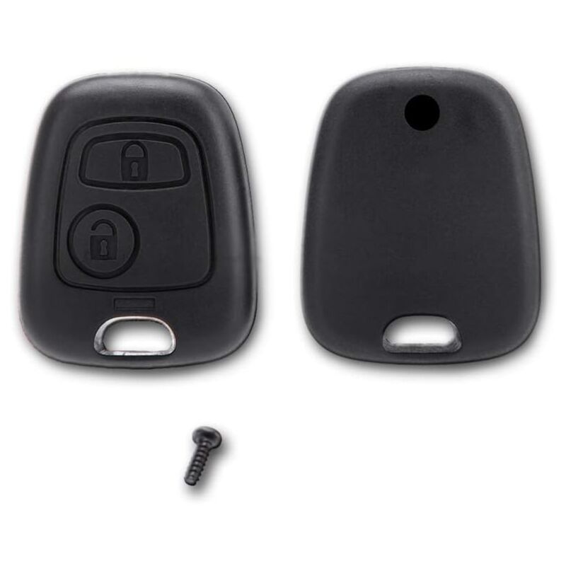 Replacement Key Shell with Screw and Remote Button Compatible with Citroen Peugeot Toyota Models Black