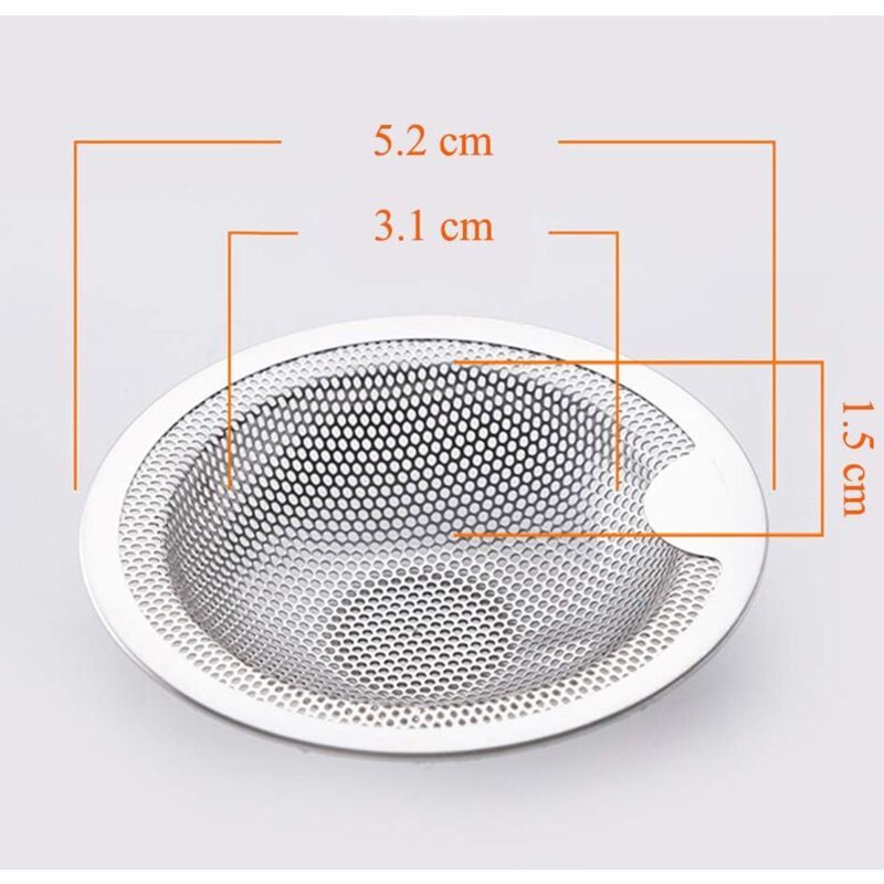2 Pack Stainless Steel Sink Strainers, 5cm