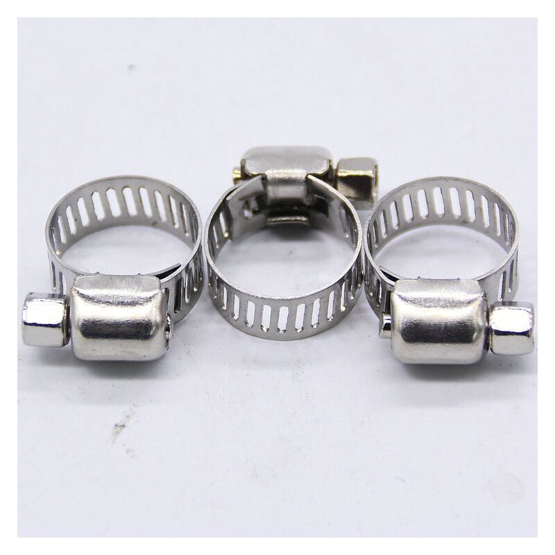 Adjustable Stainless Steel Hose Clamps for Fuel Lines Rubber Pipes and Fixed Clips, 13 to 19mm