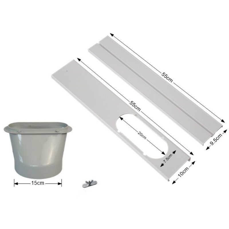 2 Pack Adjustable Window Seal Plates for Portable Air Conditioner, 55 to 110cm Opening 7.5 to 20cm