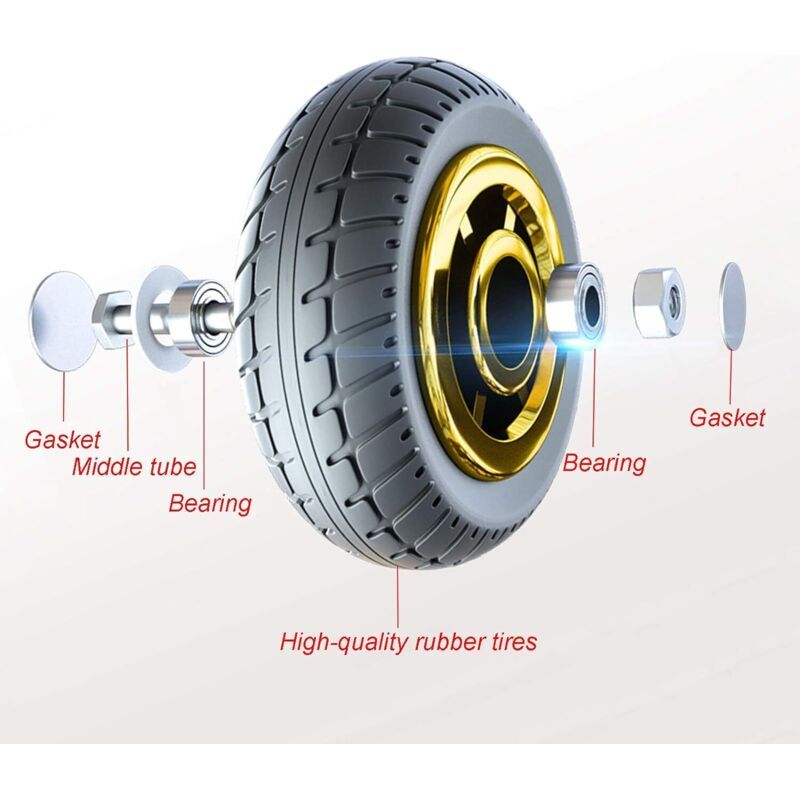 1 Pack Universal Rubber Swivel Caster Wheel with Plate for Trolley Replacement, 3in