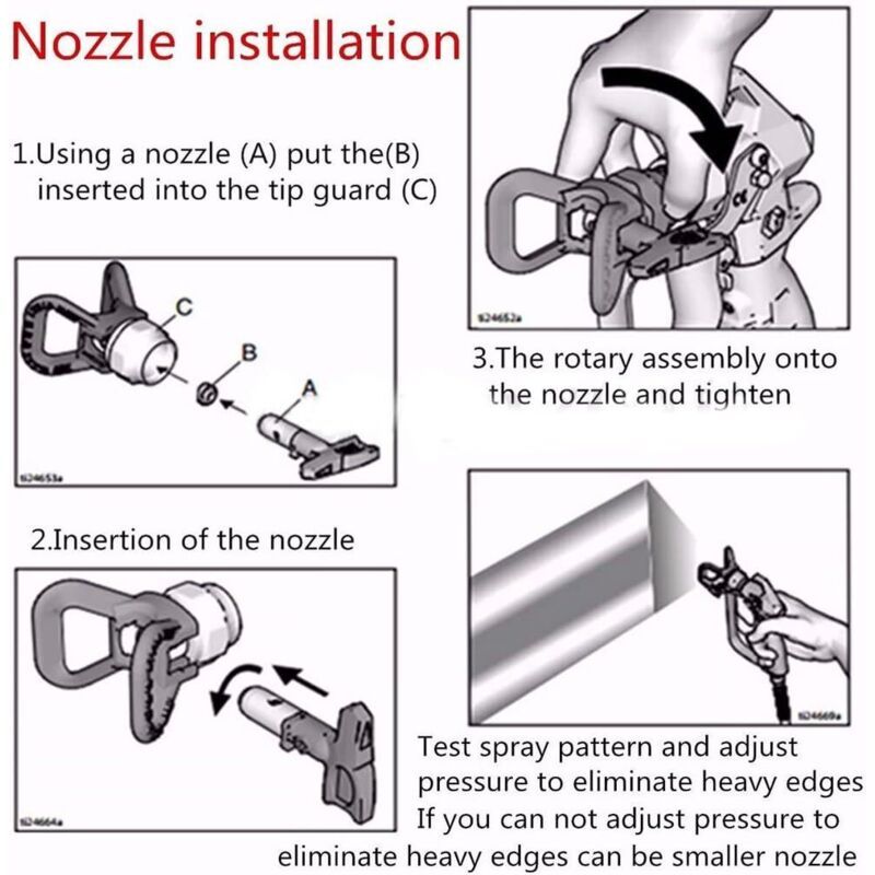Reversible Airless Spray Gun Tip Nozzle Compatible with Wagner Paint Spray Gun, 615