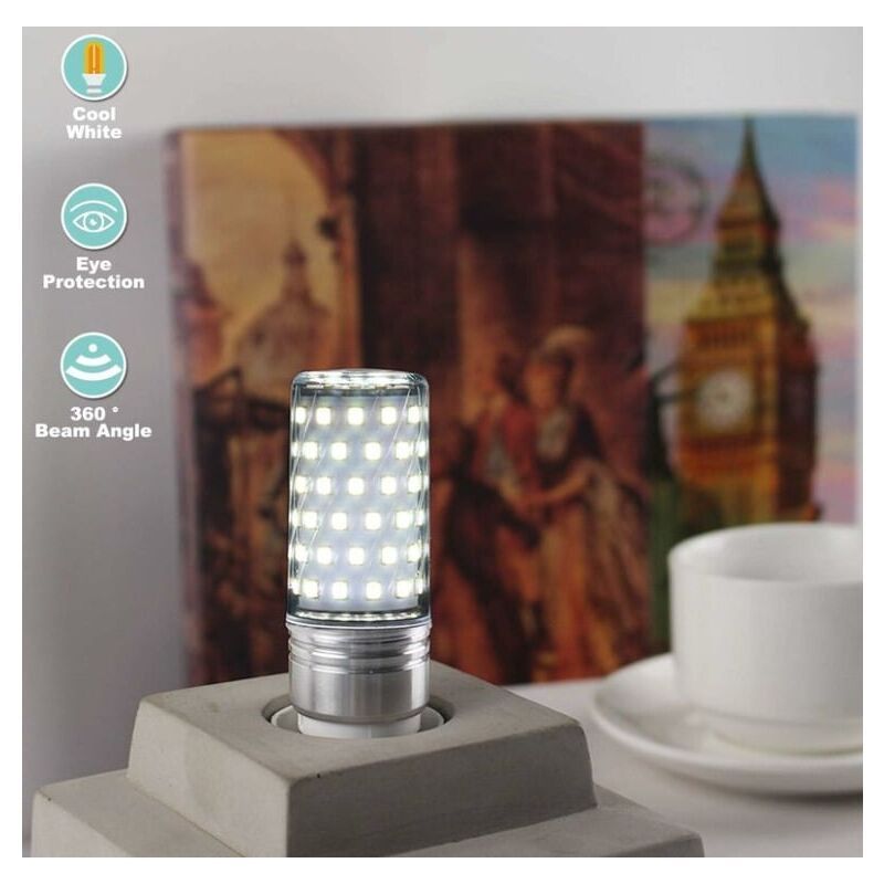 5 Pack E27 LED Corn Bulbs 16W 900lm AC 230V 360 Degree Beam, 6000K