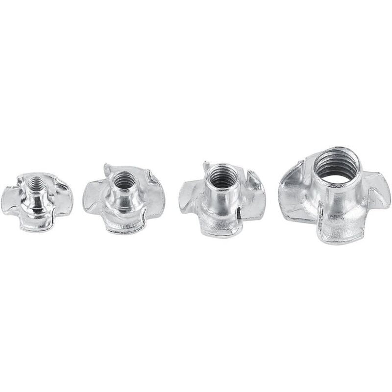 50 Pieces T Nuts 4 Prong Zinc Plated Steel for Woodworking Furniture, M5