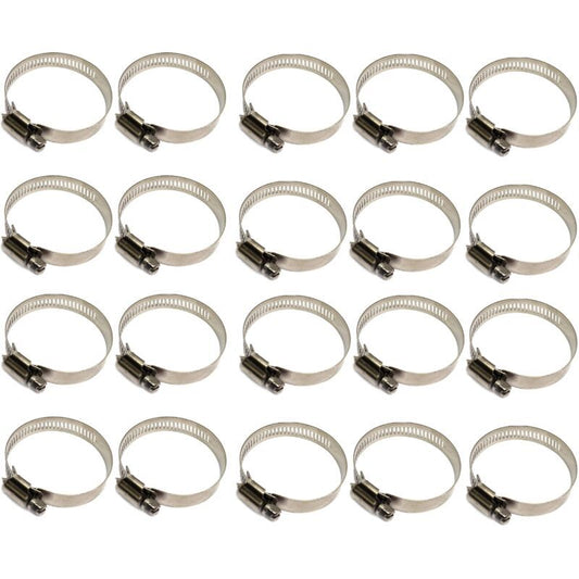 20 Pieces Pipe Clamp, Adjustable Pipe Clamp 100, 304 Stainless Steel Hose Clamp, Metal Hose Clamp, for Pipe, Home Gas, Family Water Pipe, Cable, 120mm