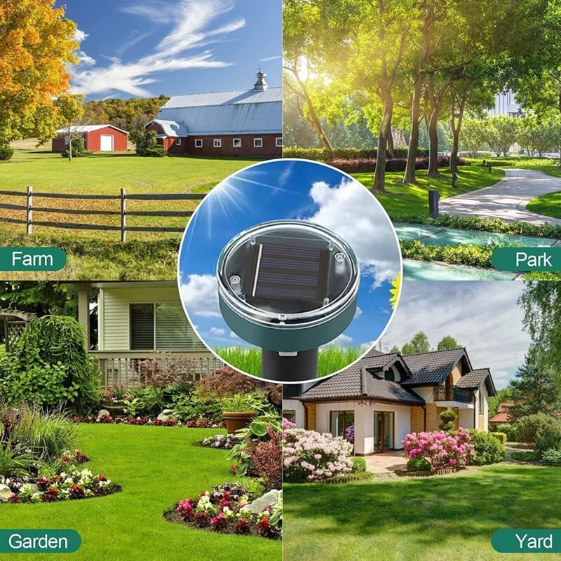 4 Pieces Solar Mole Repeller, Ultrasonic Pest Repeller Mole Control with IP65 Waterproof, Garden Mole Repellent Mole Repellent