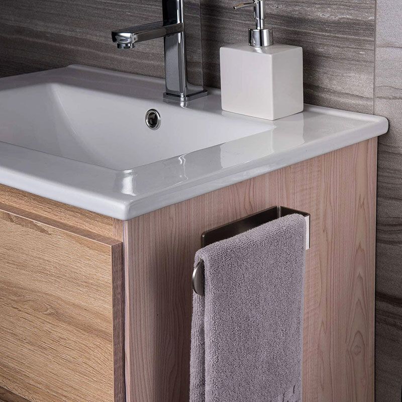 Self Adhesive Stainless Steel Bathroom Towel Bar No Drilling, 23cm