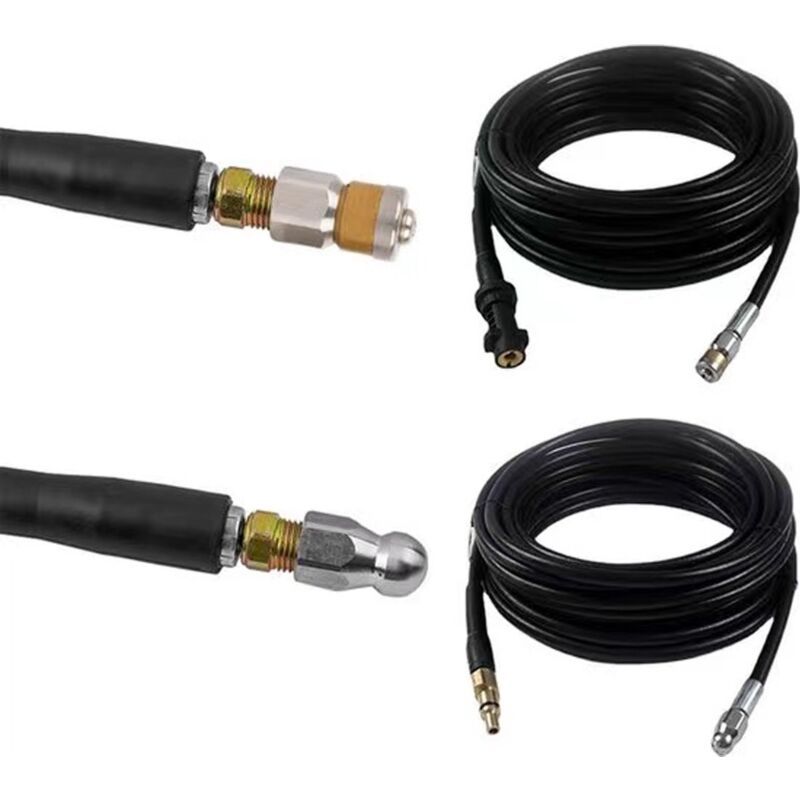 Drain Cleaning Sewer Hose Kit Compatible with Karcher K2 K3 K4 K5 K6 K7 and Lavor Pressure Washers, 15m