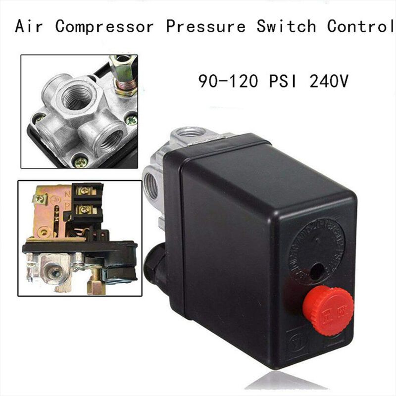 240V 16A Port 90PSI 120PSI Air Compressor Pressure Switch Control Regulator with Measurements for Rapid Pressure Reduction