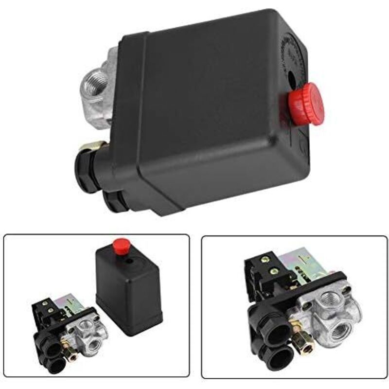 240V 16A Port 90PSI 120PSI Air Compressor Pressure Switch Control Regulator with Measurements for Rapid Pressure Reduction