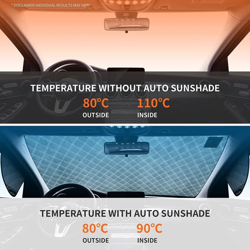 Car Windshield Cover Snow, Ice, Sun, Dust, UV, Water Resistant Car, SUV, All Years, Summer Winter