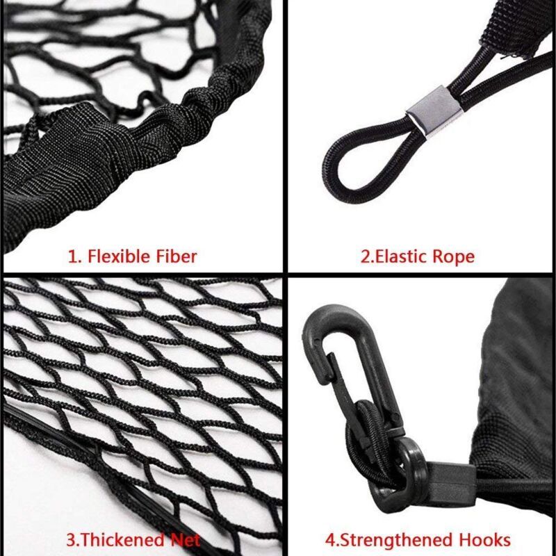 Car Luggage Net, Elastic Nylon Trunk Net Protective Net Multifunction Partition Net for Pet Trunk Storage Dogs, 115 x 60cm