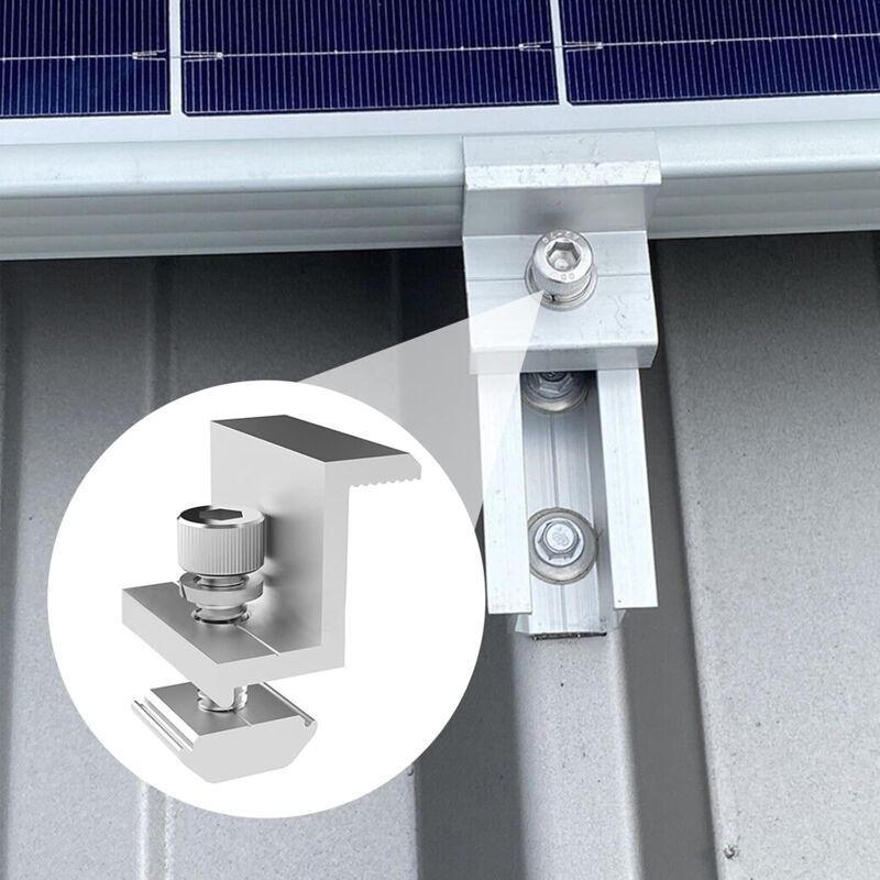 4 Pieces Solar Panel Edge Clamp Brackets for 30mm Module Height