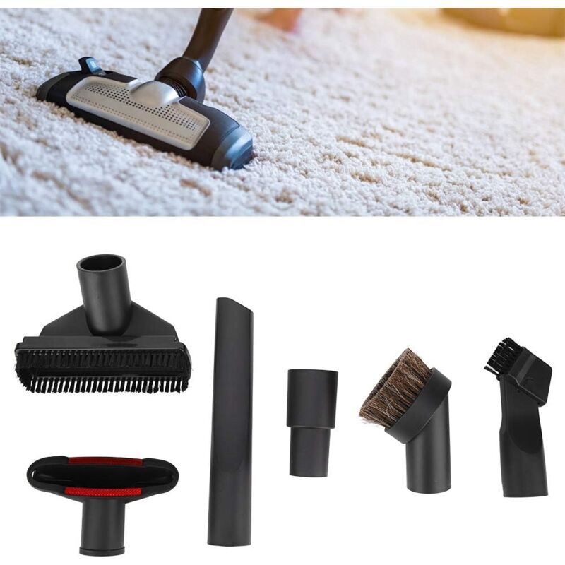 6 Pieces Universal Horse Vacuum Cleaner Brush Adapter Accessories, Black