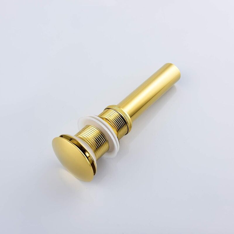 Pop up Sink Drain Without Overflow, Brass Sink Drain, Pop up Drain Plug, Gold