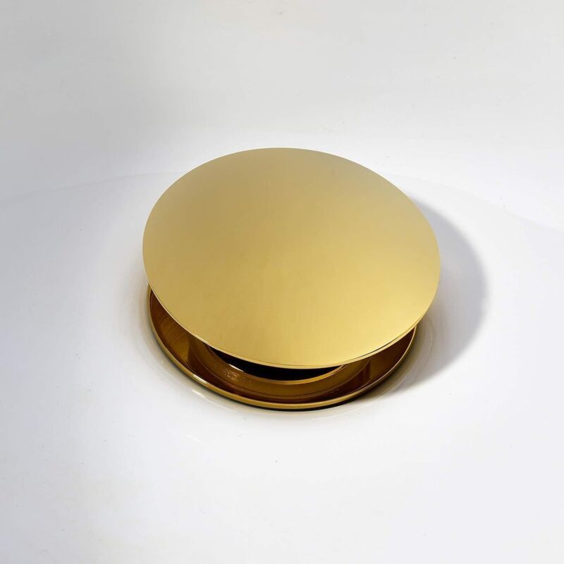 Pop up Sink Drain Without Overflow, Brass Sink Drain, Pop up Drain Plug, Gold