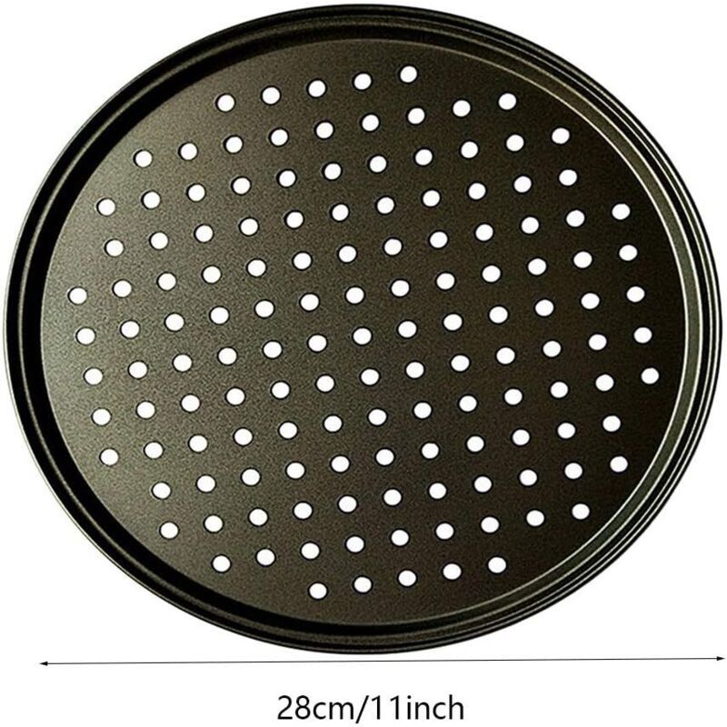 Pizza Punch Pan Carbon Steel Multi Purpose Perforated Oven Dish Non Stick Pizza Tray Pizza Trays Pastry, Pizza, Cake, Sandwiches, Sausage, Patties