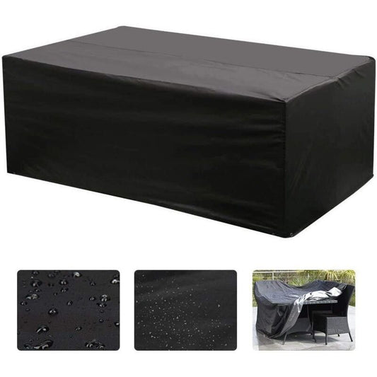 Oxford Rectangular Table Cover for Garden Furniture UV Protection, Black, 215 x 135 x 75cm