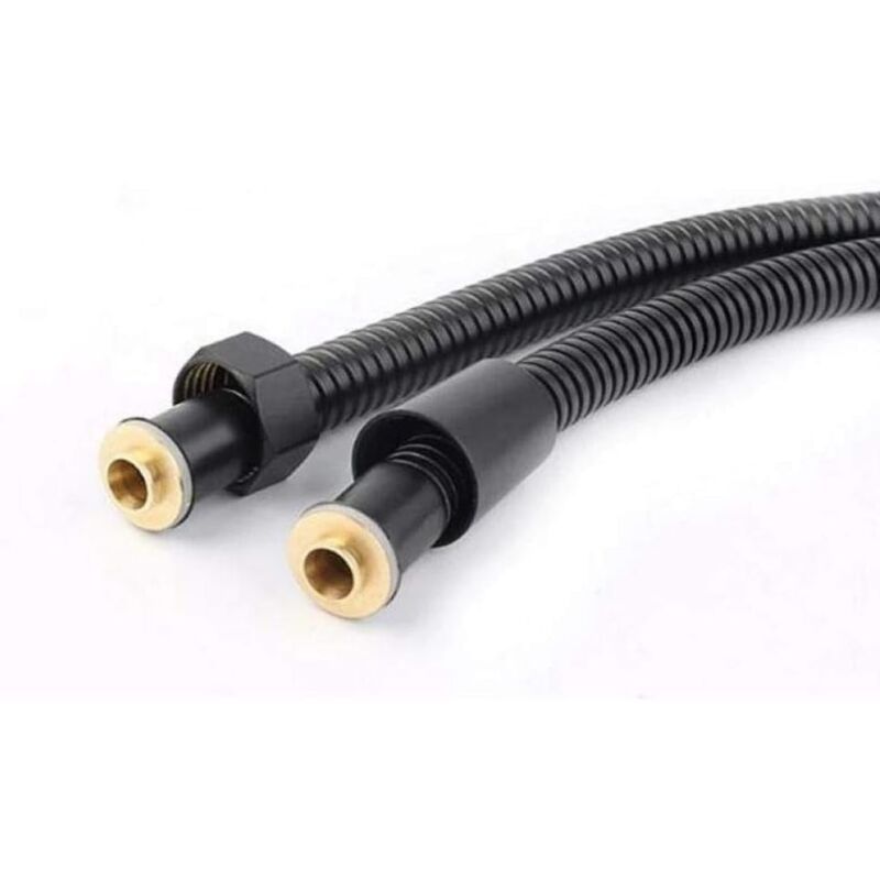 Black Stainless Steel Shower Hose Handheld Shower Head Fittings Hoses Bathroom Accessories Rubber Hose Flexible Plumbing Hose, 1.5M