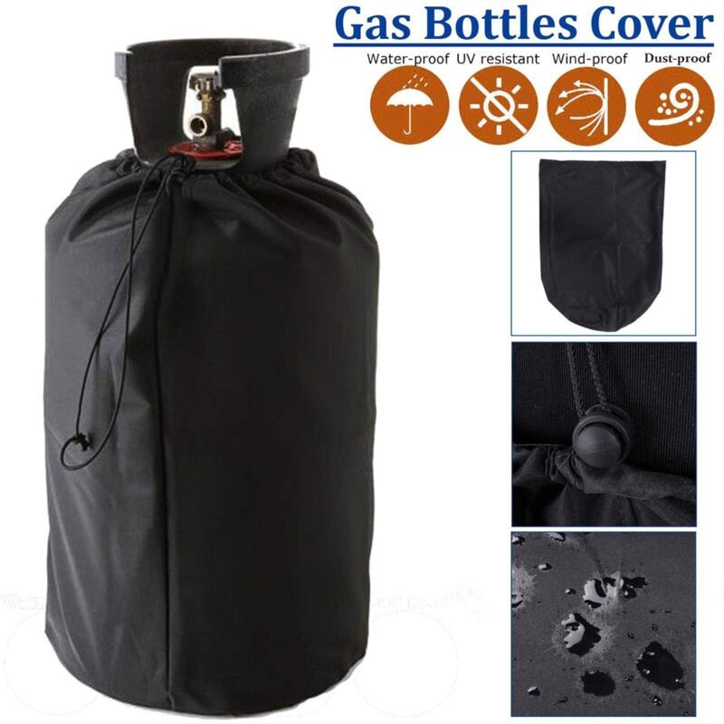 Propane Tank Cover 210D Oxford Waterproof UV Resistant Gas Bottle Cover with Adjustable Cords