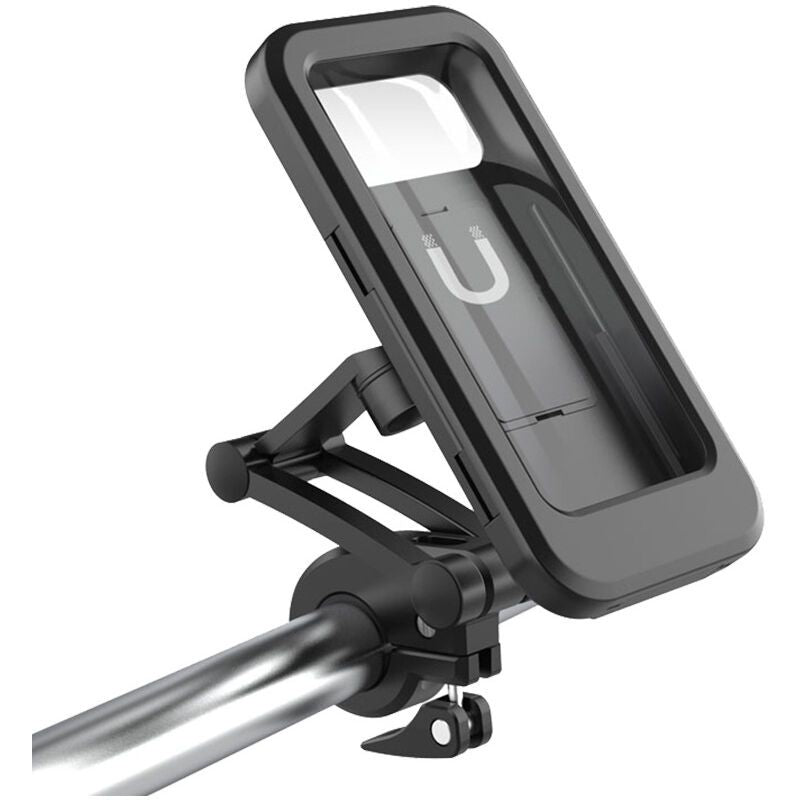 Bike Cell Phone Holder, Waterproof Smartphone Holder with Touch Screen, 360 Swivel, Height Adjustable for up to 6.7 Inch, Motorcycle to Bike, Black