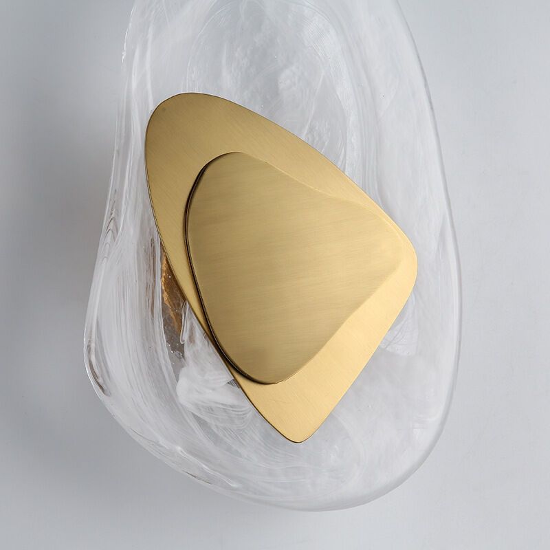 Living Room Wall Lamp Bedroom Bedside Lamp Nordic Light Luxury Study Balcony Wall Post modern Minimalist Crystal Wall Lamp, Gold LED Tri Color Dimming