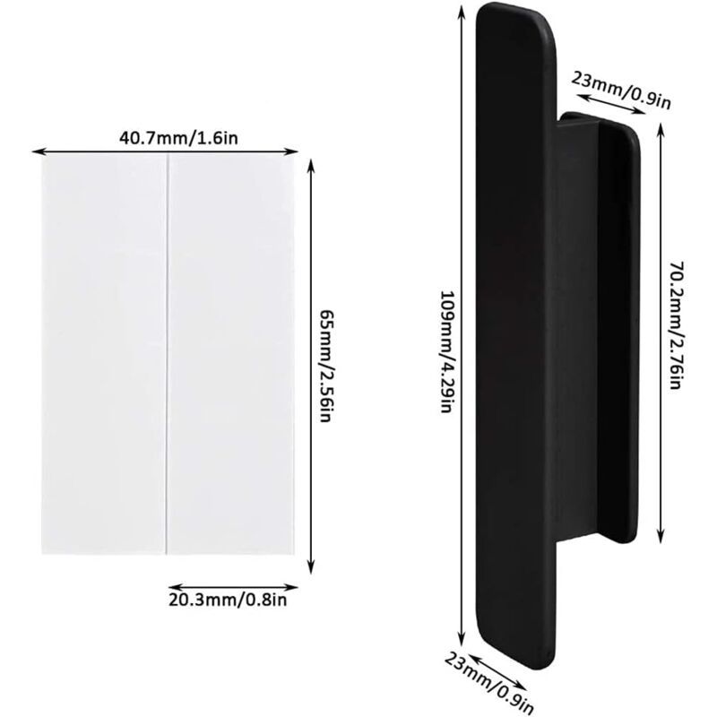 12 Pieces Self Adhesive Plastic Door Handles for Window Door Drawer Wardrobe Refrigerator