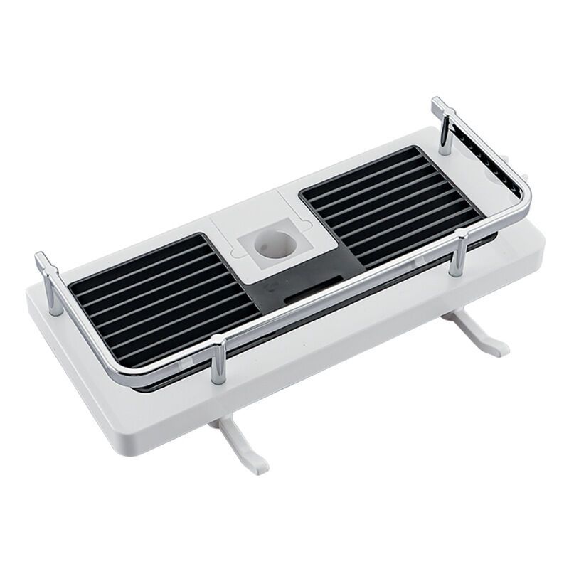 Shower Shelf for No Drilling Shower Rail, Bathroom Shelf, Shower Organizer with Shower Head Buckle and Hook for Shower Rail, 24mm, 25mm
