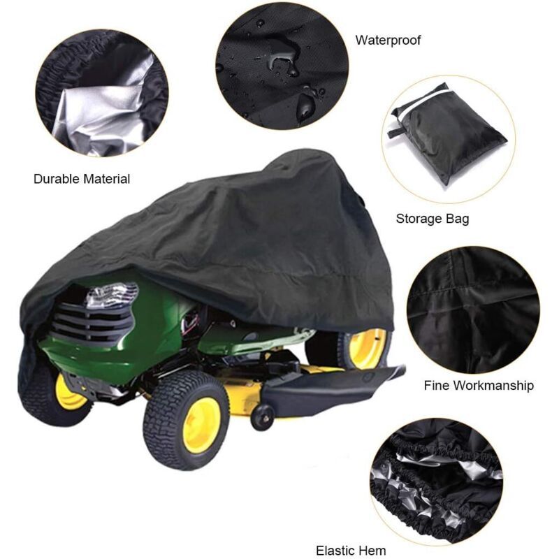 Waterproof Riding Lawn Mower Cover UV Protection for Garden Tractor, XL, 183 x 137 x 117cm
