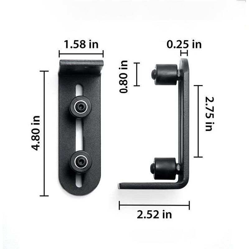 Sliding Barn Door Floor Guide Wall Mount Adjustable Ball Bearing Guide, Black, 120 x 50 x 60mm