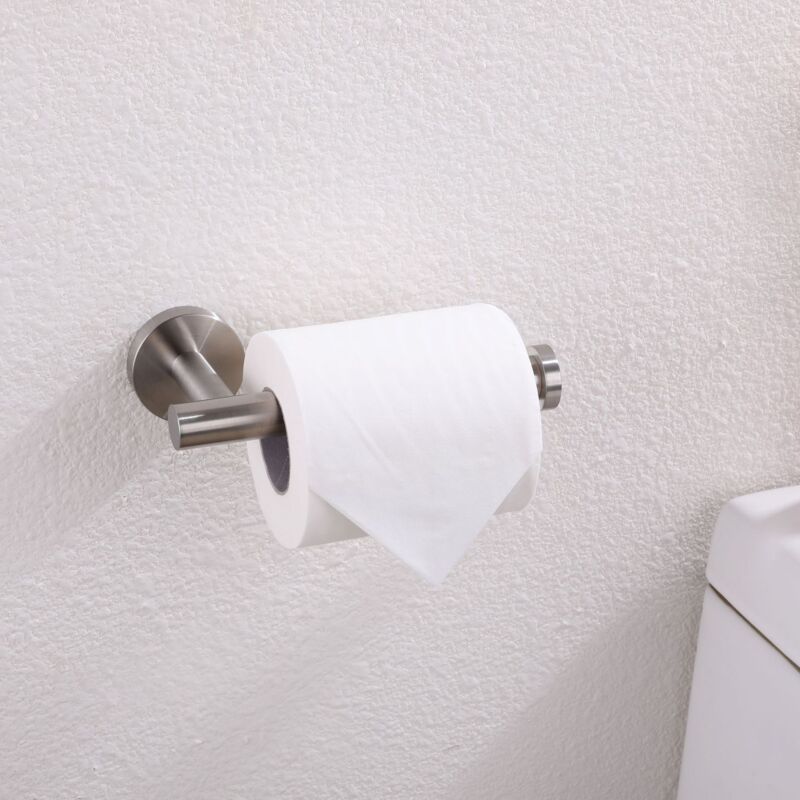 Wall Mounted Toilet Paper Holder Polished Finish 304 Stainless Steel Toilet Paper Holder, Silver