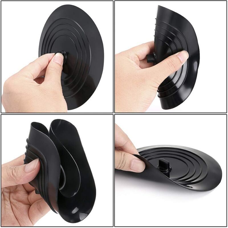 2 Pack Universal Silicone Rubber Drain Stopper, for Kitchen Sink, Bathroom Sink black, 15cm