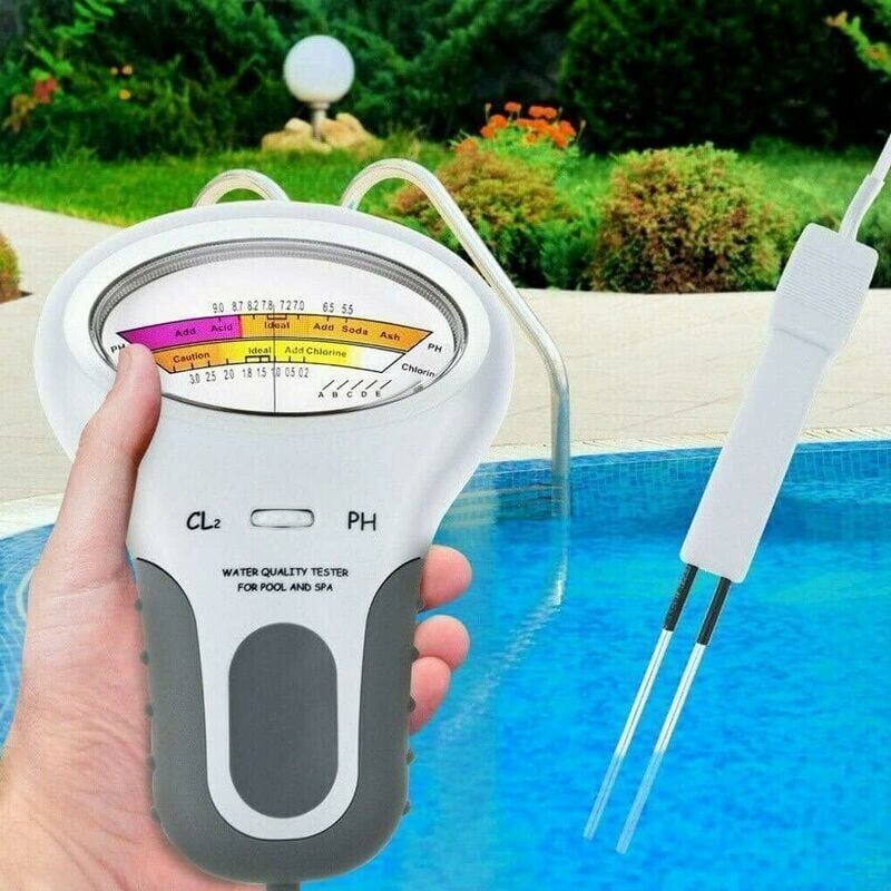 Digital pH Chlorine Tester for Swimming Pool Water Quality Testing Without Battery