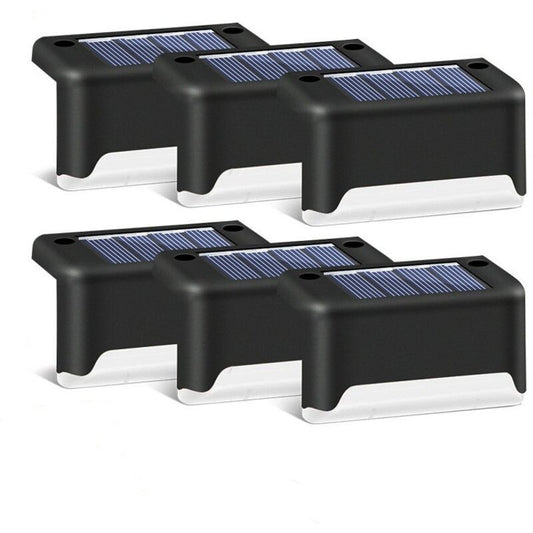 16 Pack Solar Patio Lights Waterproof LED Deck Lights for Patio Stairs Garden Pathway, Black Shell White Light