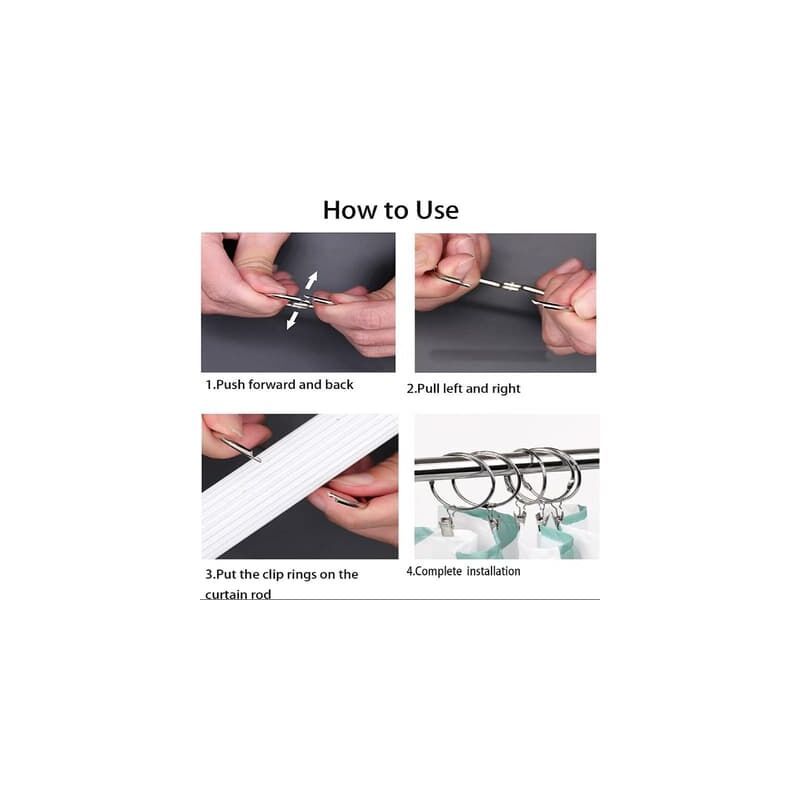 30 Pieces Curtain, Curtain Rings with Clips, Strong Drapery Clips, Hooks on Tension Rod Holder