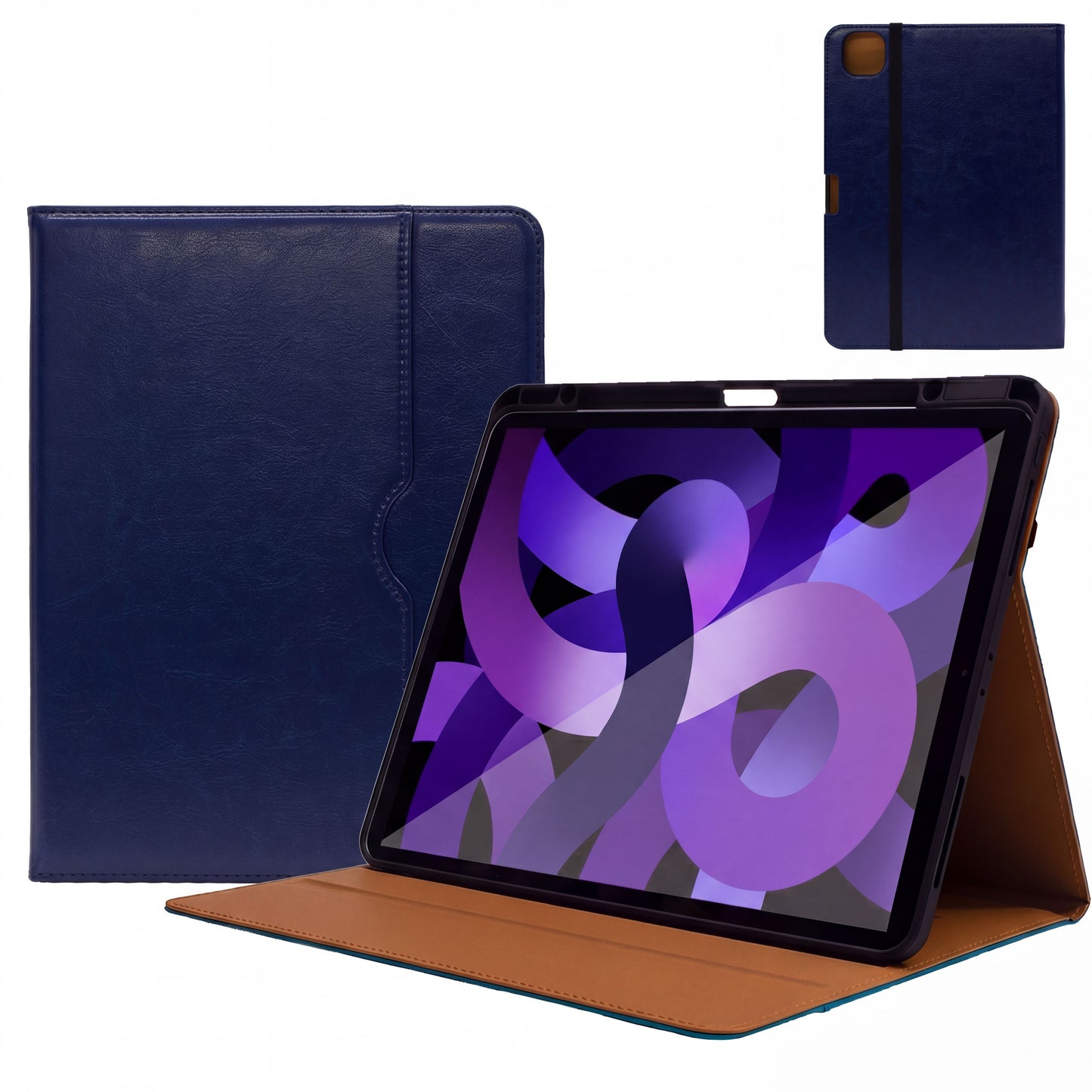 SENYOSON Dark Blue iPad Pro Case for iPad Pro 11" 5th Gen M4 2024, Premium Leather Folio Stand Cover with Pencil Holder