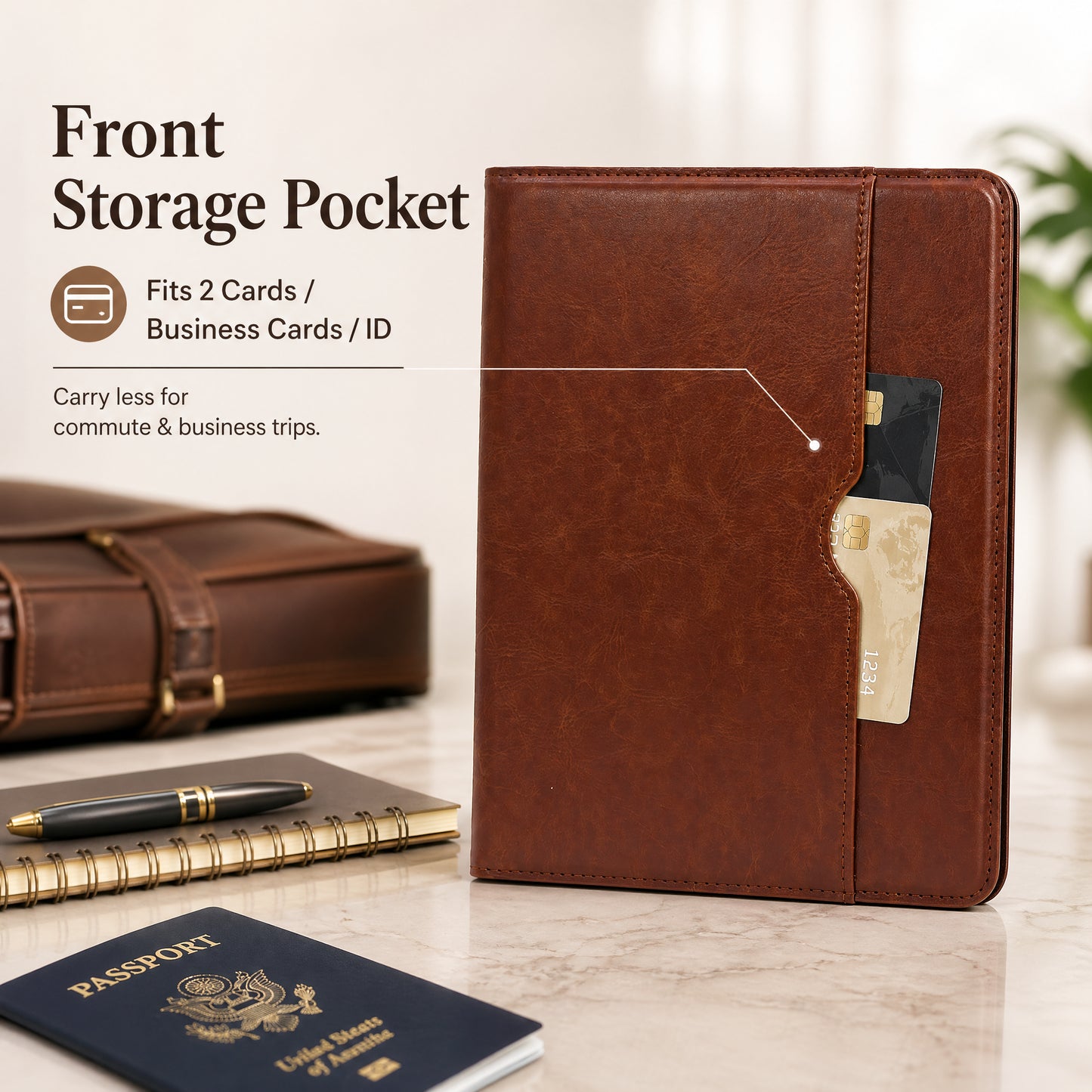 SENYOSON Light Blue iPad Pro Case for iPad Pro 11" 5th Gen M4 2024, Premium Leather Folio Stand Cover with Pencil Holder