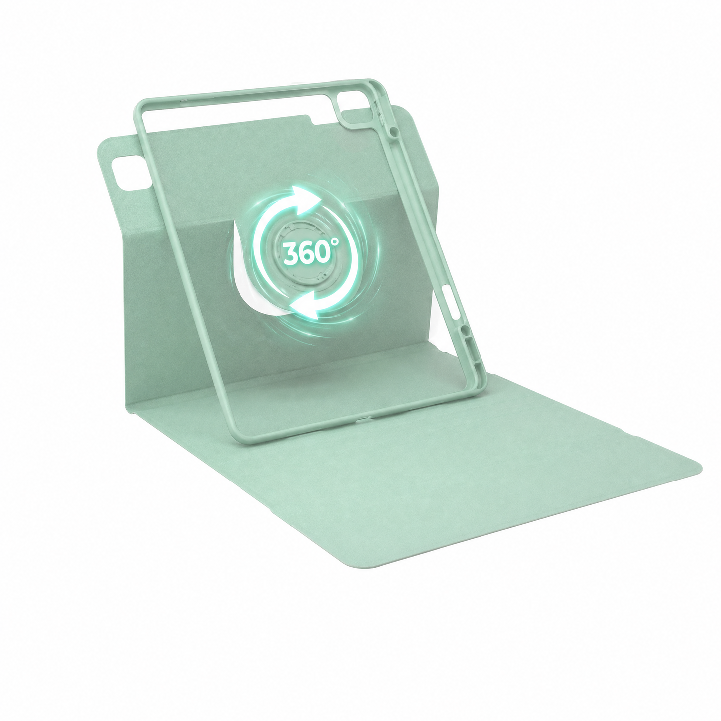 SENYOSON Green iPad Case for 9.7 Inch iPad 5th/6th Generation & iPad Air 2, Detachable Magnetic Rotating Stand Cover with Honeycomb Back Panel Cooling, Snug Fit Protective Case