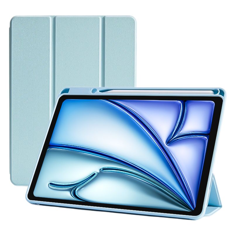 SENYOSON Blue Trifold Stand Case  Slim Lightweight Soft TPU Case for iPad 11th Generation (A16) 11 Inch 2025, Compatible with iPad 10th Generation 10.9 Inch 2022, with Pencil Holder, Trifold Stand, Auto Wake/Sleep